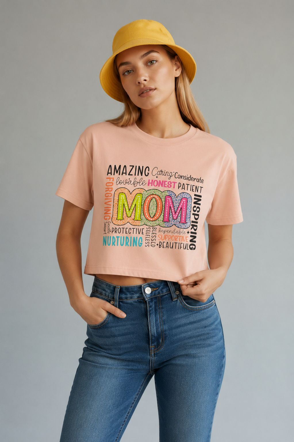 Mom Word Cloud Crop Tee — Inspirational Mother's Day Gift