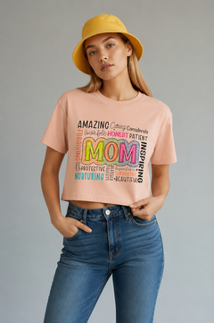 Mom Word Cloud Crop Tee — Inspirational Mother's Day Gift