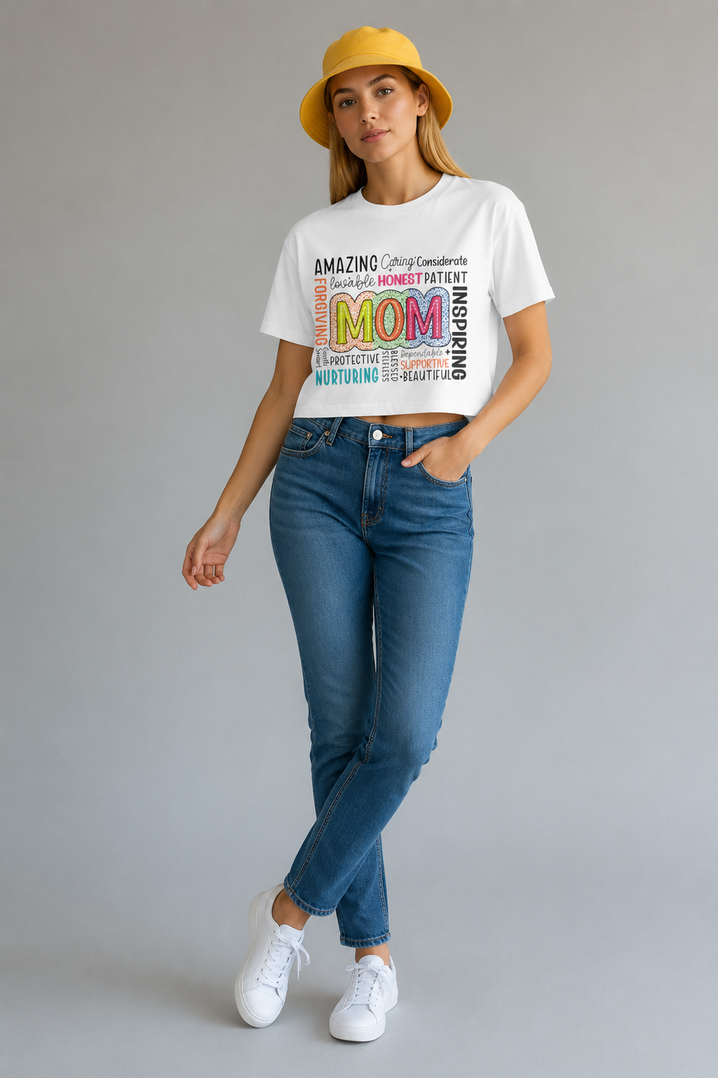 Mom Word Cloud Crop Tee — Inspirational Mother's Day Gift