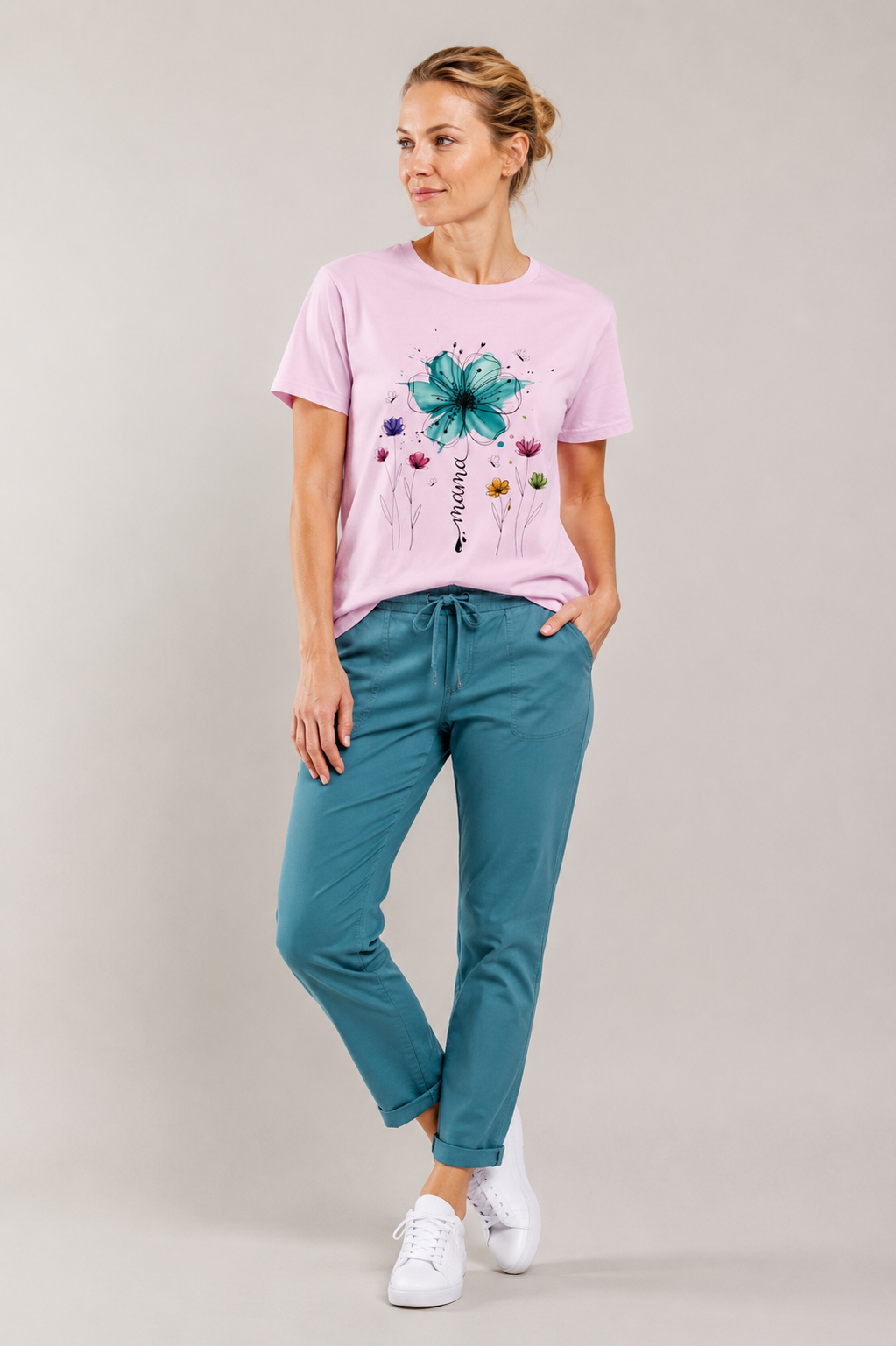 Floral 'Mama' Tee — Watercolor Bloom Mother's Day T-Shirt