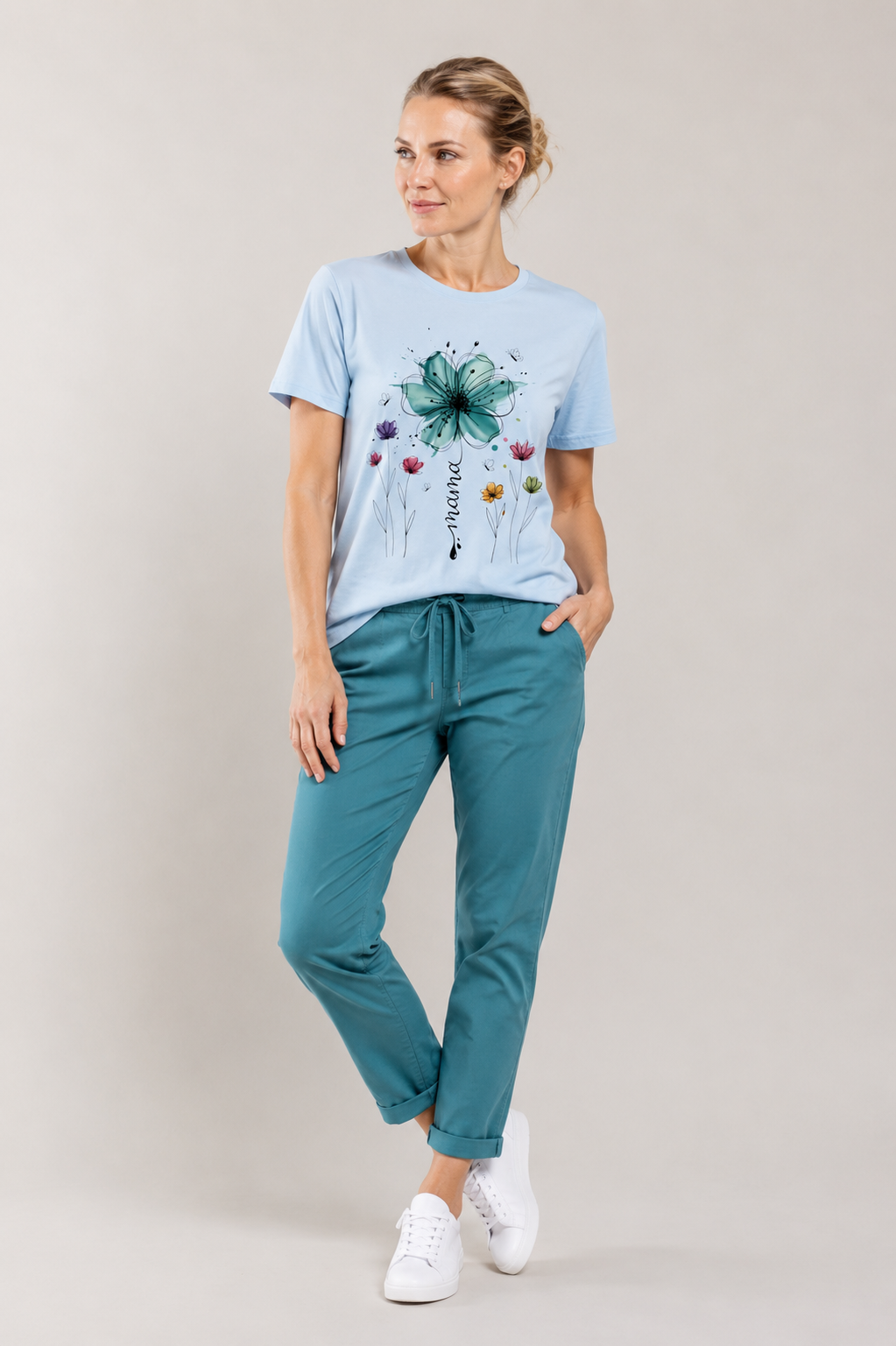 Floral 'Mama' Tee — Watercolor Bloom Mother's Day T-Shirt