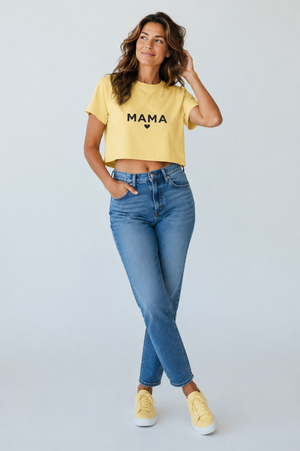 Love Mama Boxy Tee – Min Heart Mom T-Shirt
