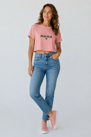 Love Mama Boxy Tee – Min Heart Mom T-Shirt