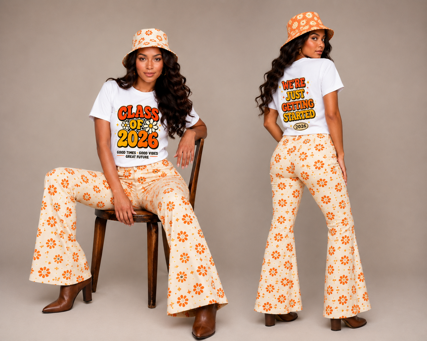 Class of 2026 Retro Graduation T-Shirt — "We’re Just Getting Started"