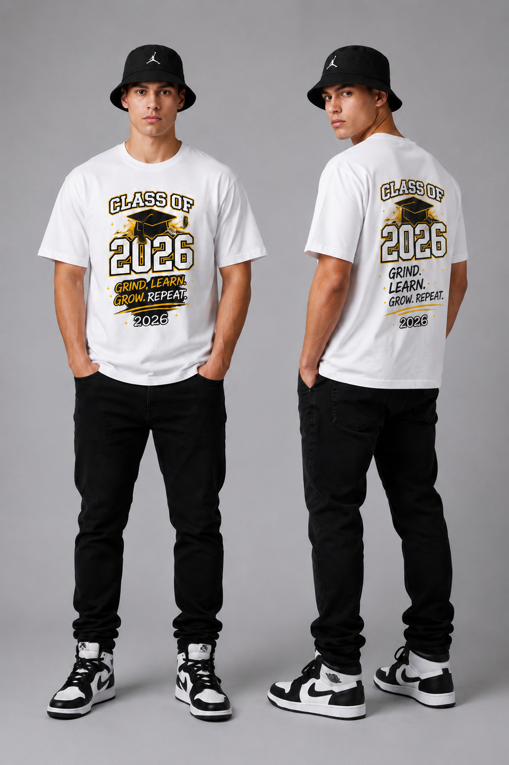 Class of 2026 Graduation T-Shirt — 'Grind, Learn, Grow, Repeat'