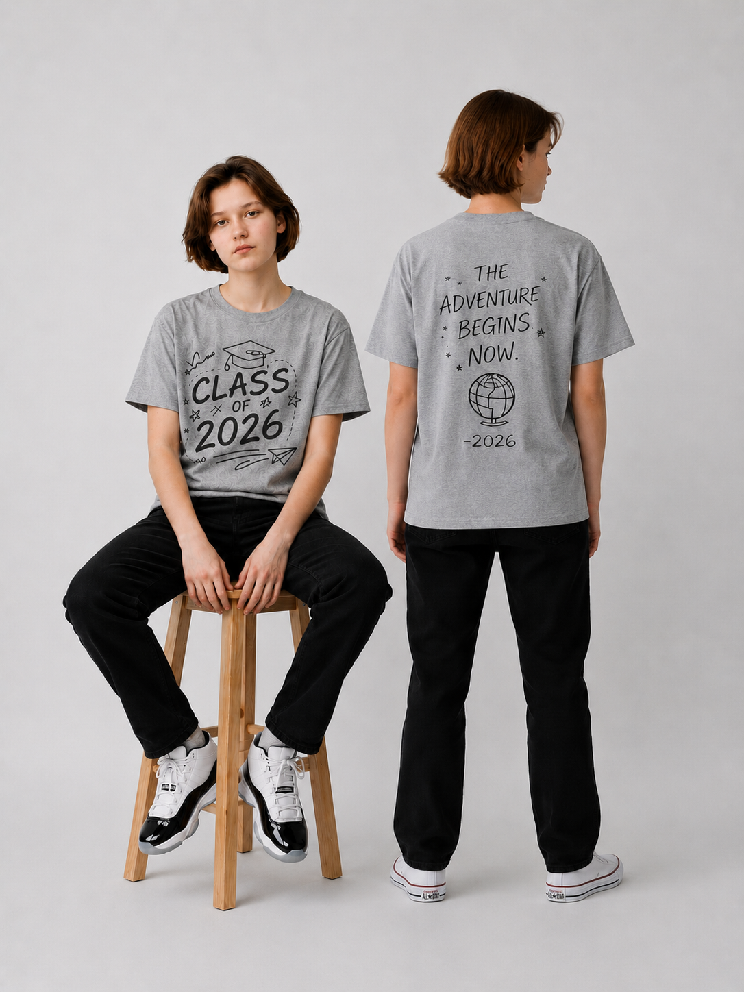 Class of 2026 Graduation T-Shirt — “The Adventure Begins Now” Senior Tee