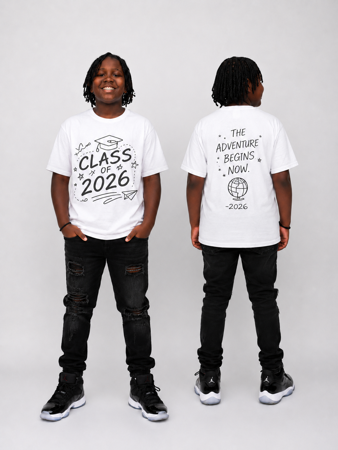 Class of 2026 Graduation T-Shirt — “The Adventure Begins Now” Senior Tee
