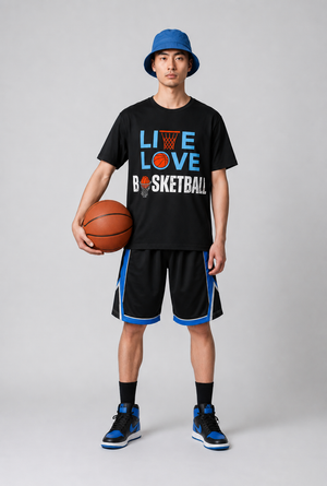 Basketball "Live Love" T‑Shirt - Youthful Sports Graphic Tee