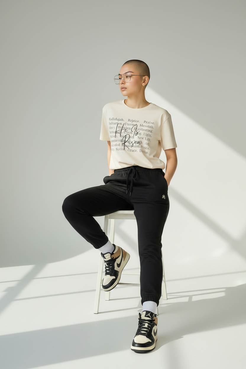Faith Blessings Tee — "His Peace" Oversized Christian Shirt