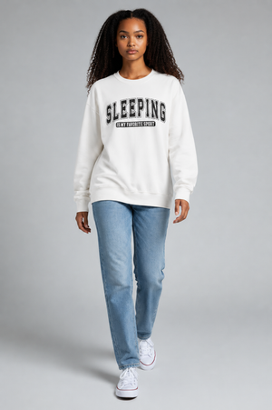 Sleeping Is My Favorite Sport Sweatshirt — Cozy Graphic Crewneck