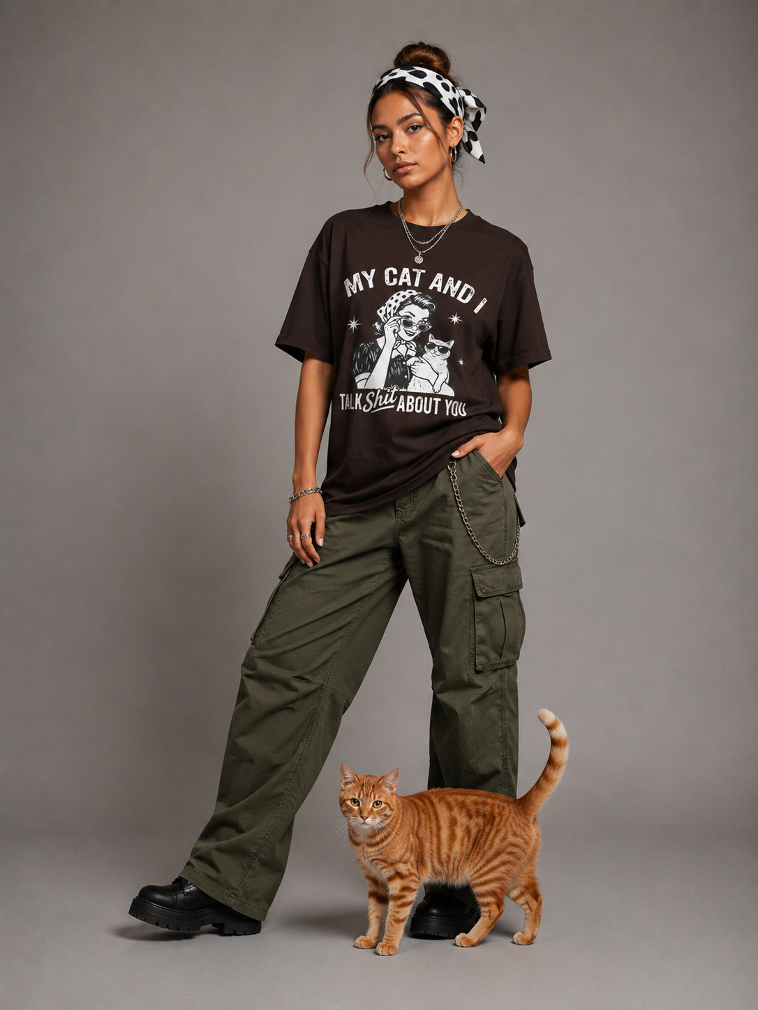 T-Shirt — "My Cat and I Talk Shit About You" Vintage Cat Lover Tee