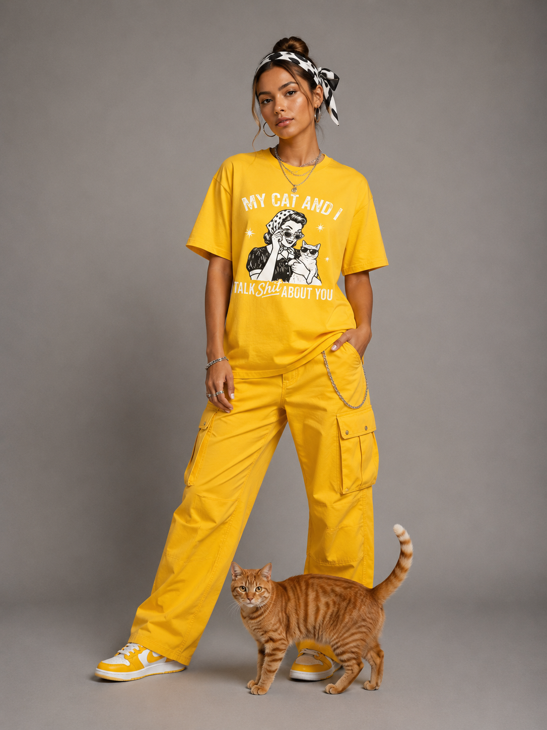 T-Shirt — "My Cat and I Talk Shit About You" Vintage Cat Lover Tee