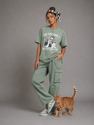 T-Shirt — "My Cat and I Talk Shit About You" Vintage Cat Lover Tee
