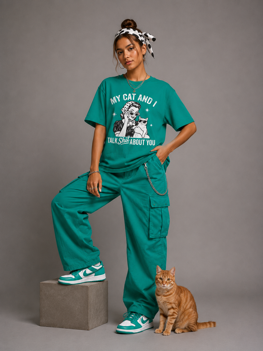 T-Shirt — "My Cat and I Talk Shit About You" Vintage Cat Lover Tee