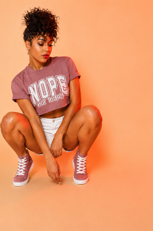 NOPE Not Today Cropped Tee — Women's Casual Graphic Top