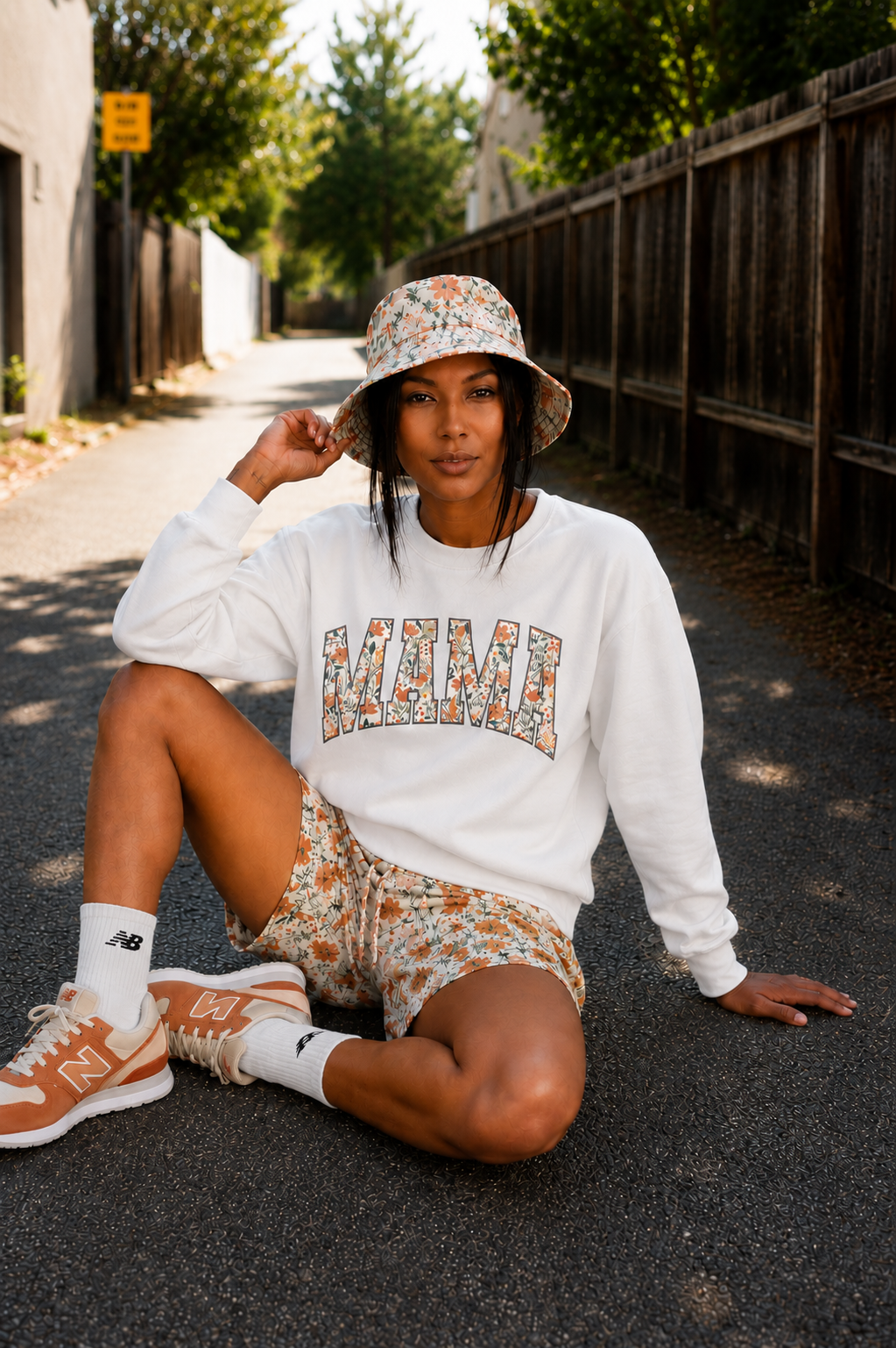Mama Floral Crewneck Sweatshirt — Floral Block Letter MAMA Pullover