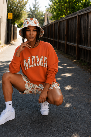 Mama Floral Crewneck Sweatshirt — Floral Block Letter MAMA Pullover