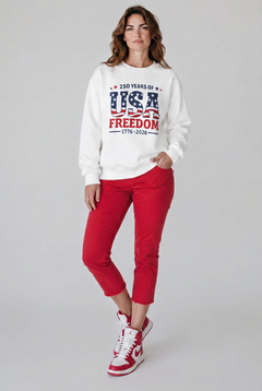 USA Freedom 250th Anniversary Sweatshirt — 1776–2026 Patriotic Crewneck