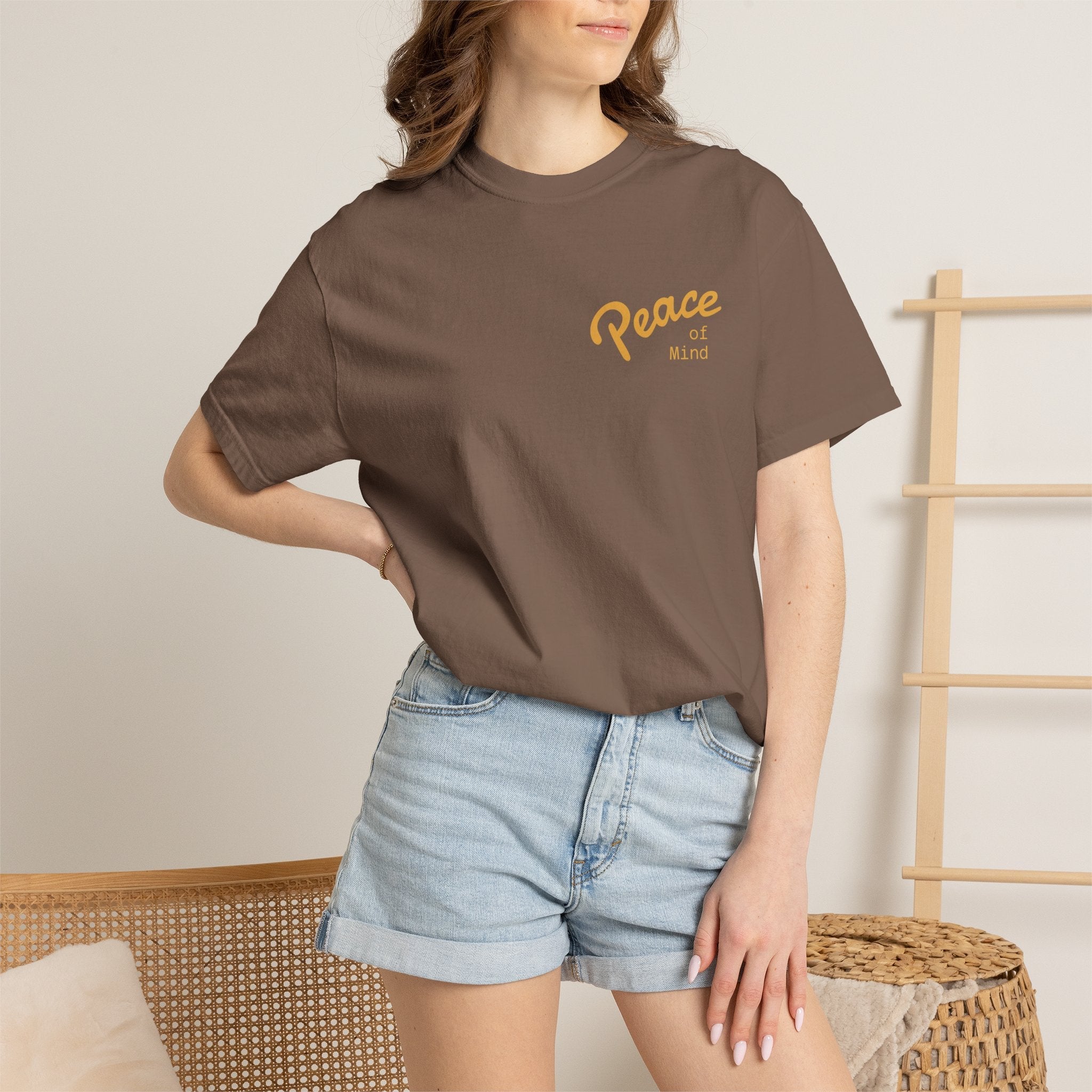 Peace Vibes Tee — "Peace" Chest + Keep Your Mind Happy Back Graphic T-Shirt