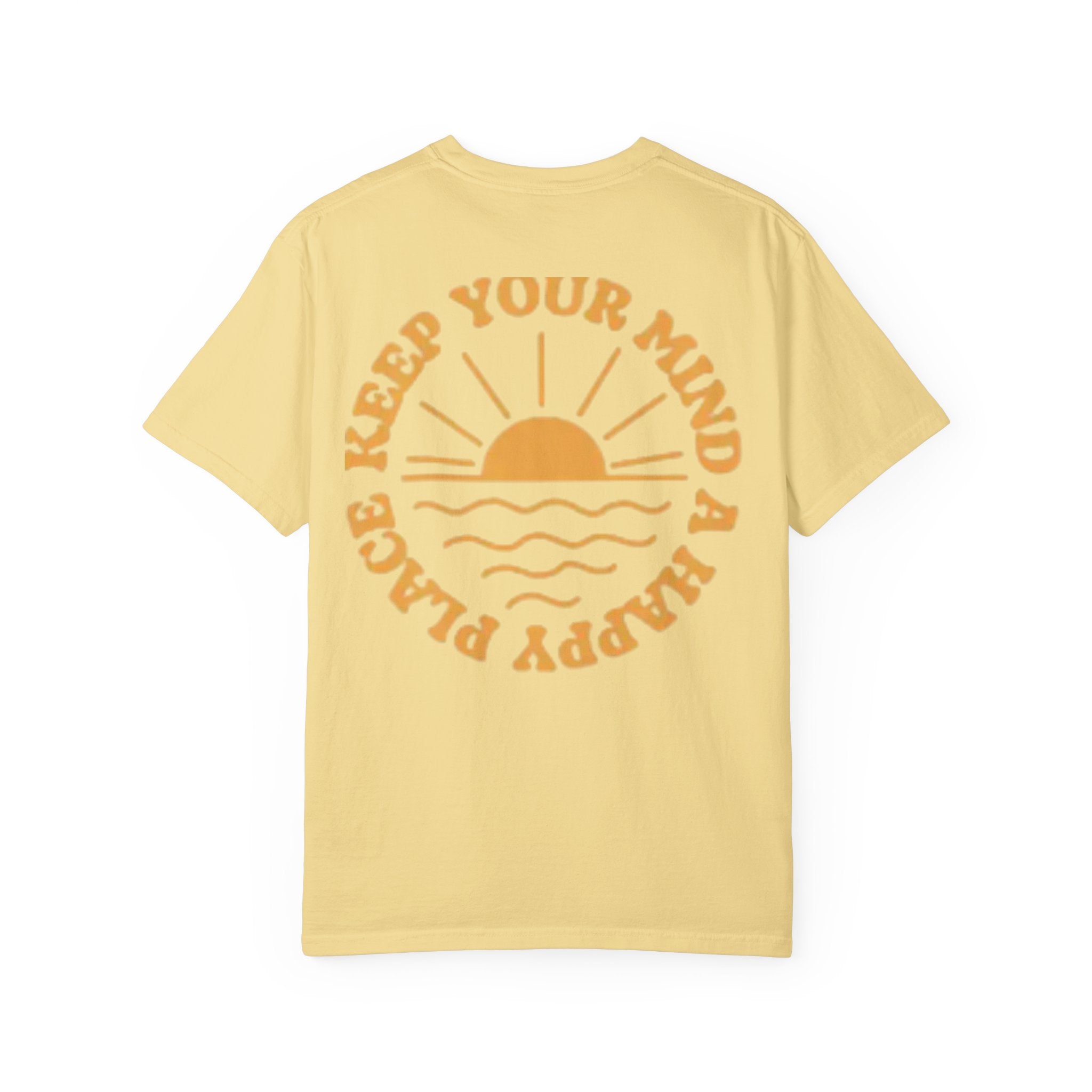 Peace Vibes Tee — "Peace" Chest + Keep Your Mind Happy Back Graphic T-Shirt