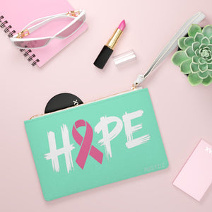 Hope Ribbon Clutch Bag – Pink Breast Cancer Awareness Wristlet