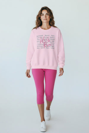 Christian Crewneck Sweatshirt — "He Is Risen" Floral Typography