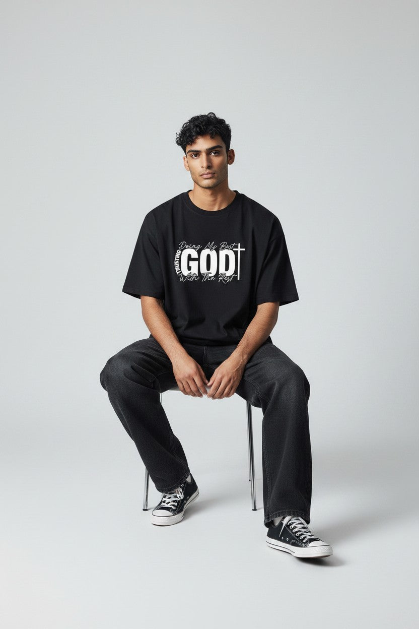 Faith T-Shirt — "Trusting God, Doing My Best" Christian Graphic Tee