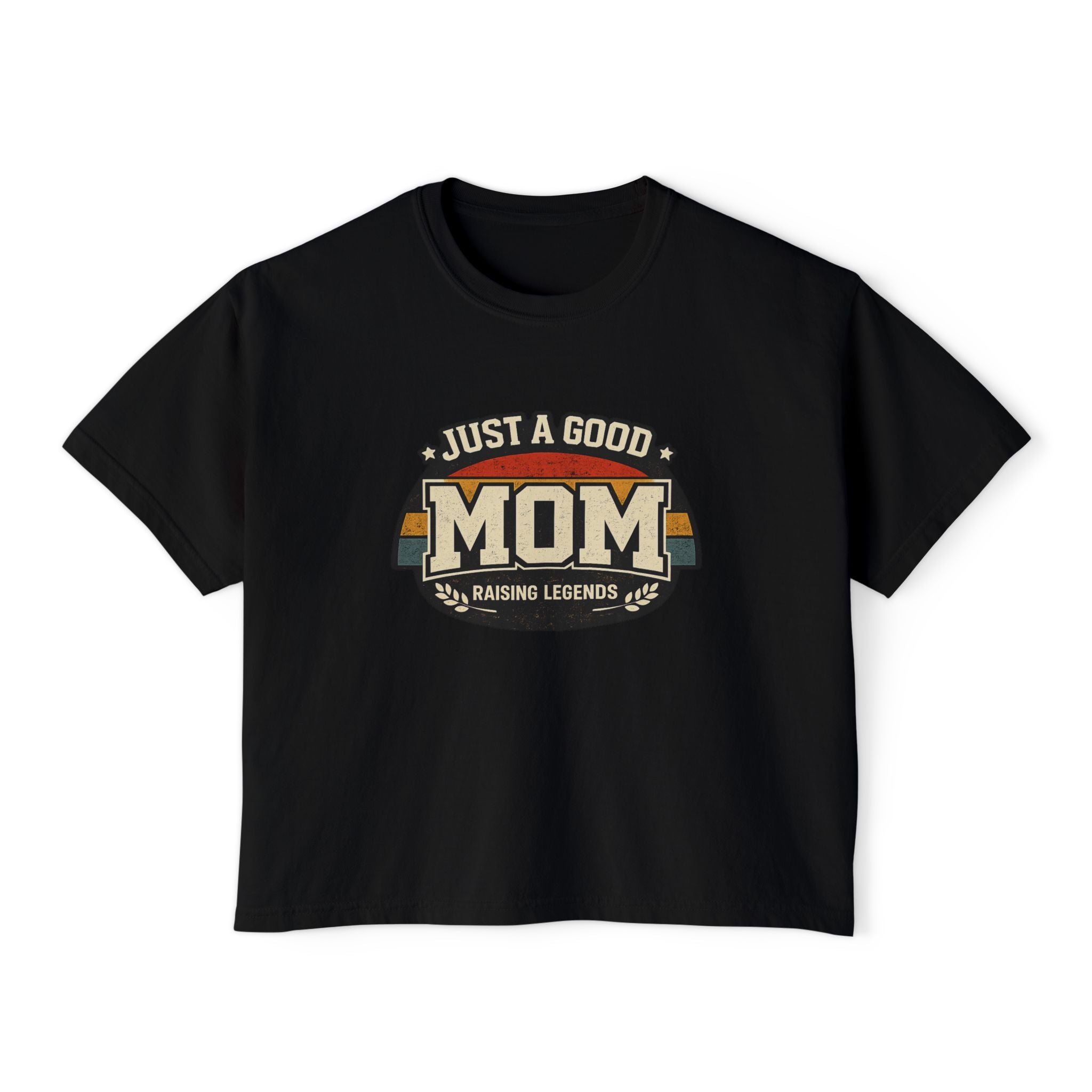Women's Tee — "Just a Good Mom Raising Legends" Vintage Mom Graphic Shirt