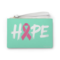 Hope Ribbon Clutch Bag – Pink Breast Cancer Awareness Wristlet