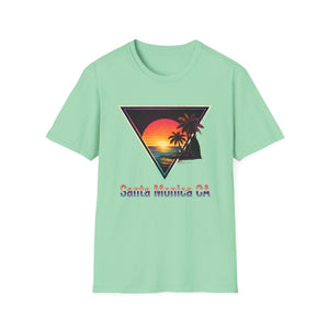 Santa Monica Sunset T-Shirt – Retro Triangle Palm Beach Tee