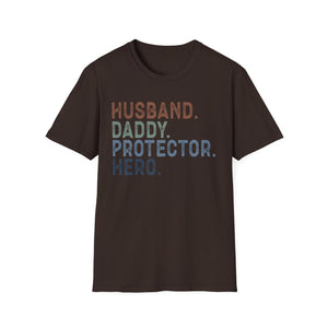 Husband Daddy Protector Hero T-Shirt — Fathers Day Gift Tee