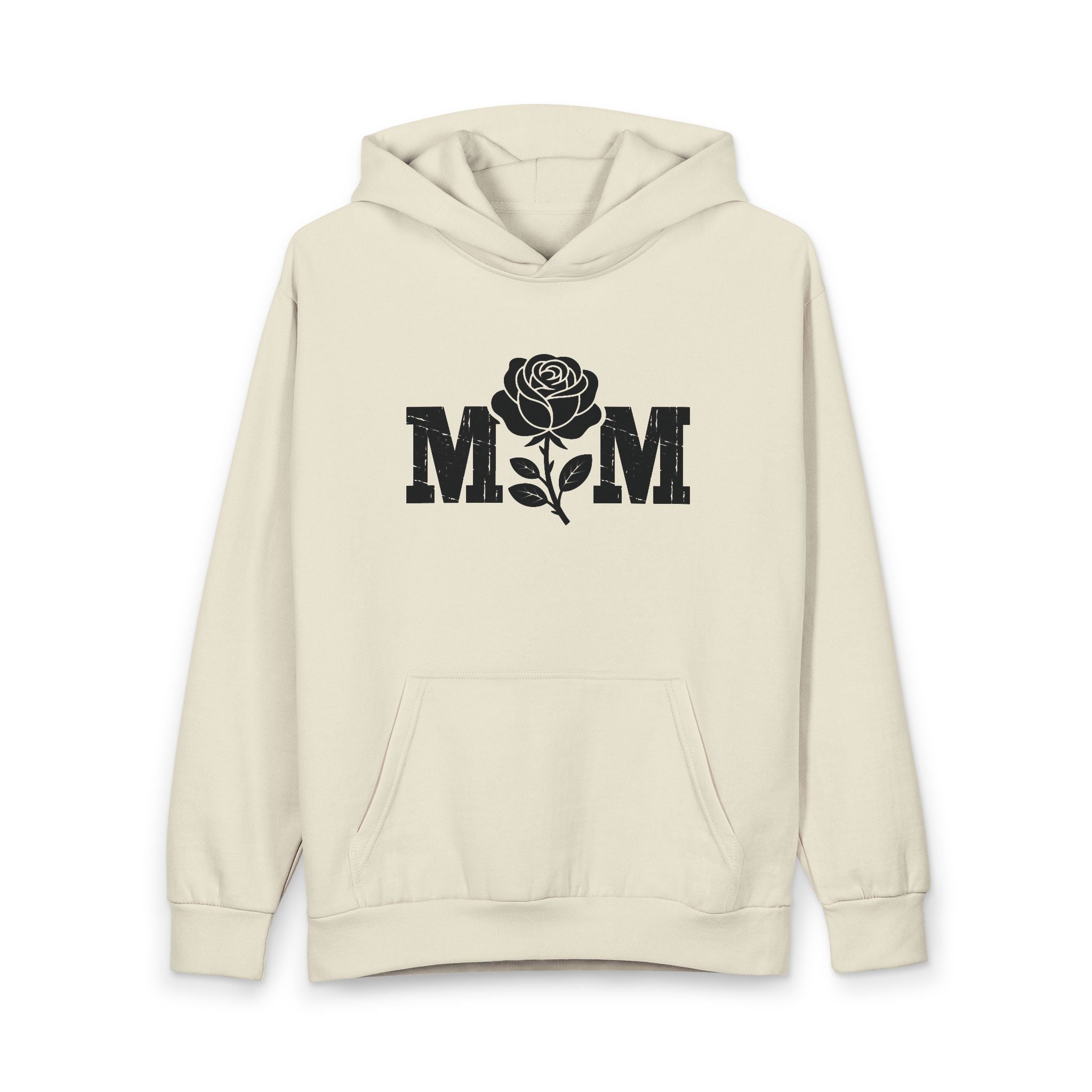 Mom Rose Hoodie — Floral "MOM" Pullover for Mother's Day & Everyday
