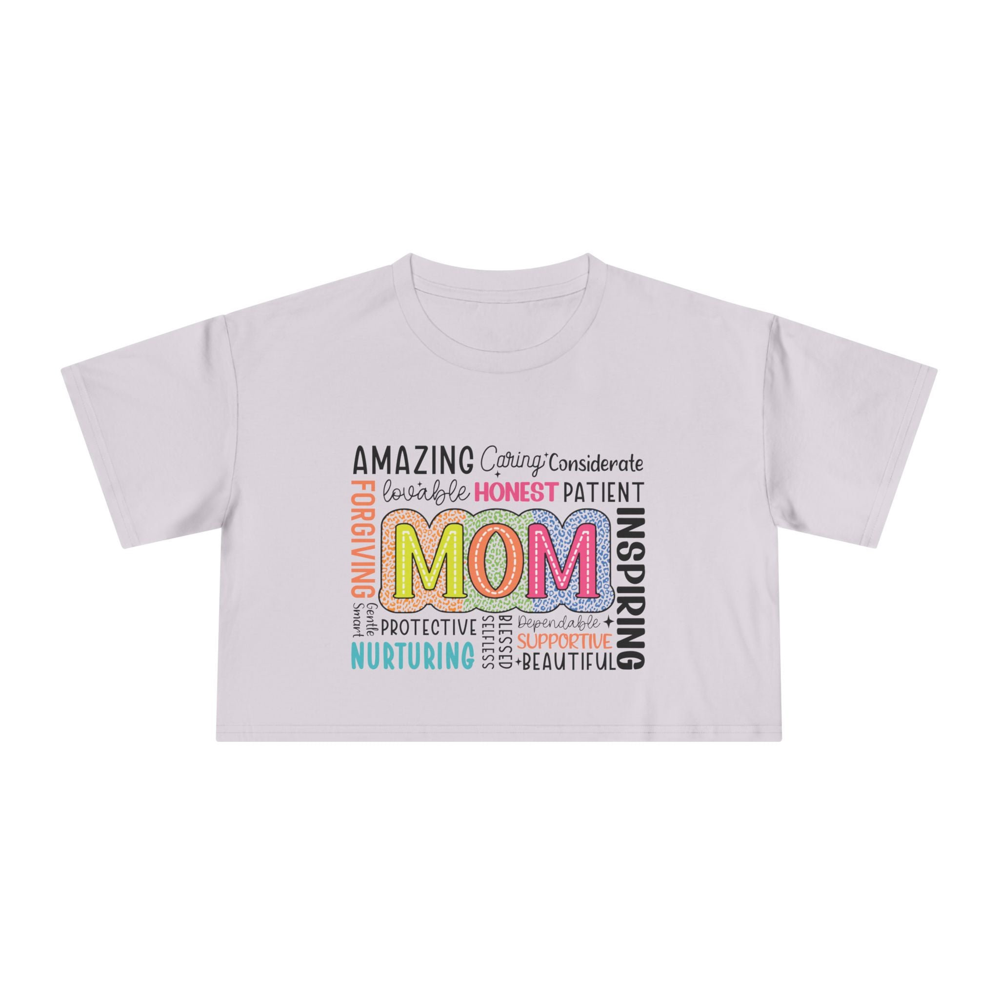 Mom Word Cloud Crop Tee — Inspirational Mother's Day Gift