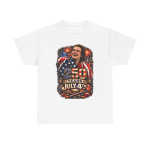 July 4th 250 Years Patriotic T-Shirt — American Flag Fireworks Tee