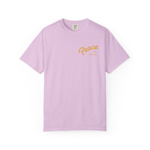 Peace Vibes Tee — "Peace" Chest + Keep Your Mind Happy Back Graphic T-Shirt