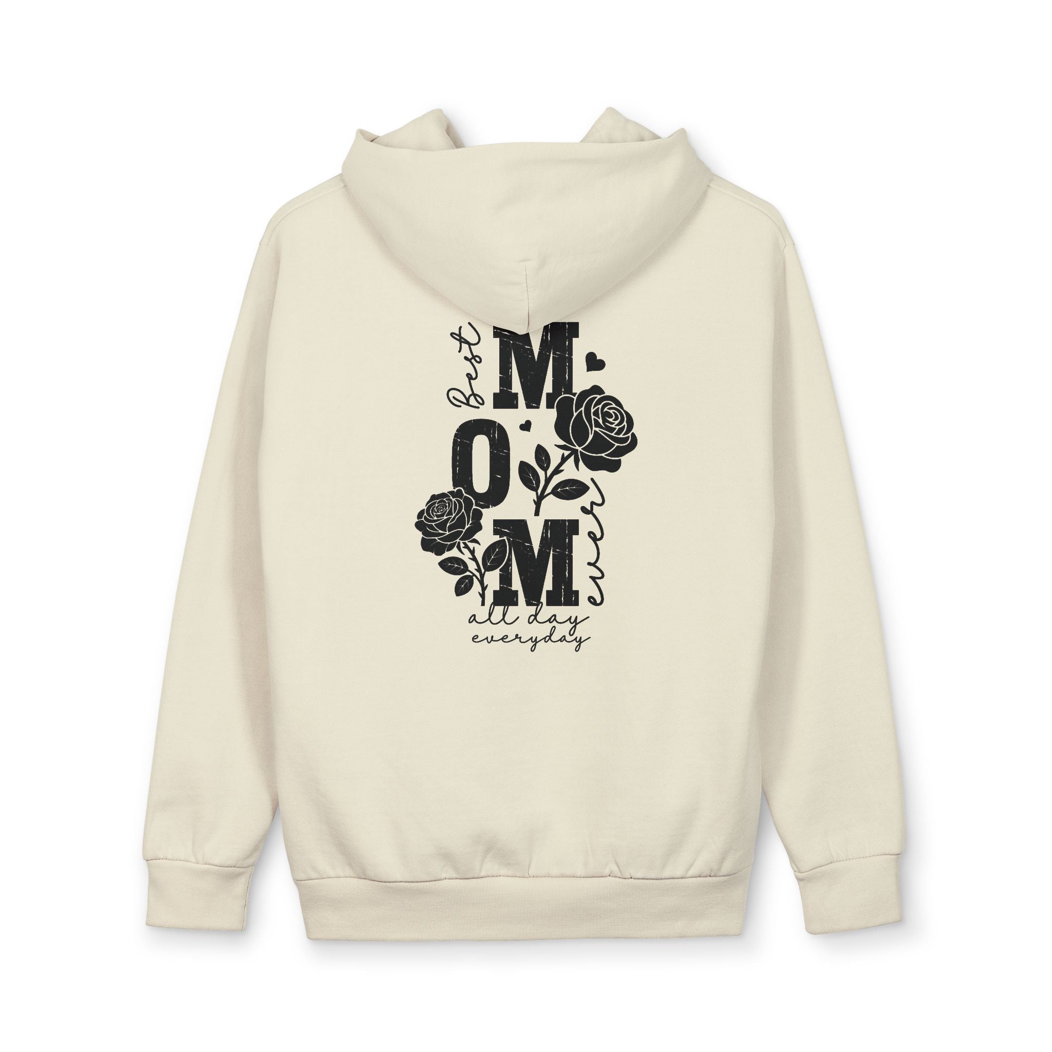Mom Rose Hoodie — Floral "MOM" Pullover for Mother's Day & Everyday
