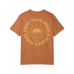 Peace Vibes Tee — "Peace" Chest + Keep Your Mind Happy Back Graphic T-Shirt