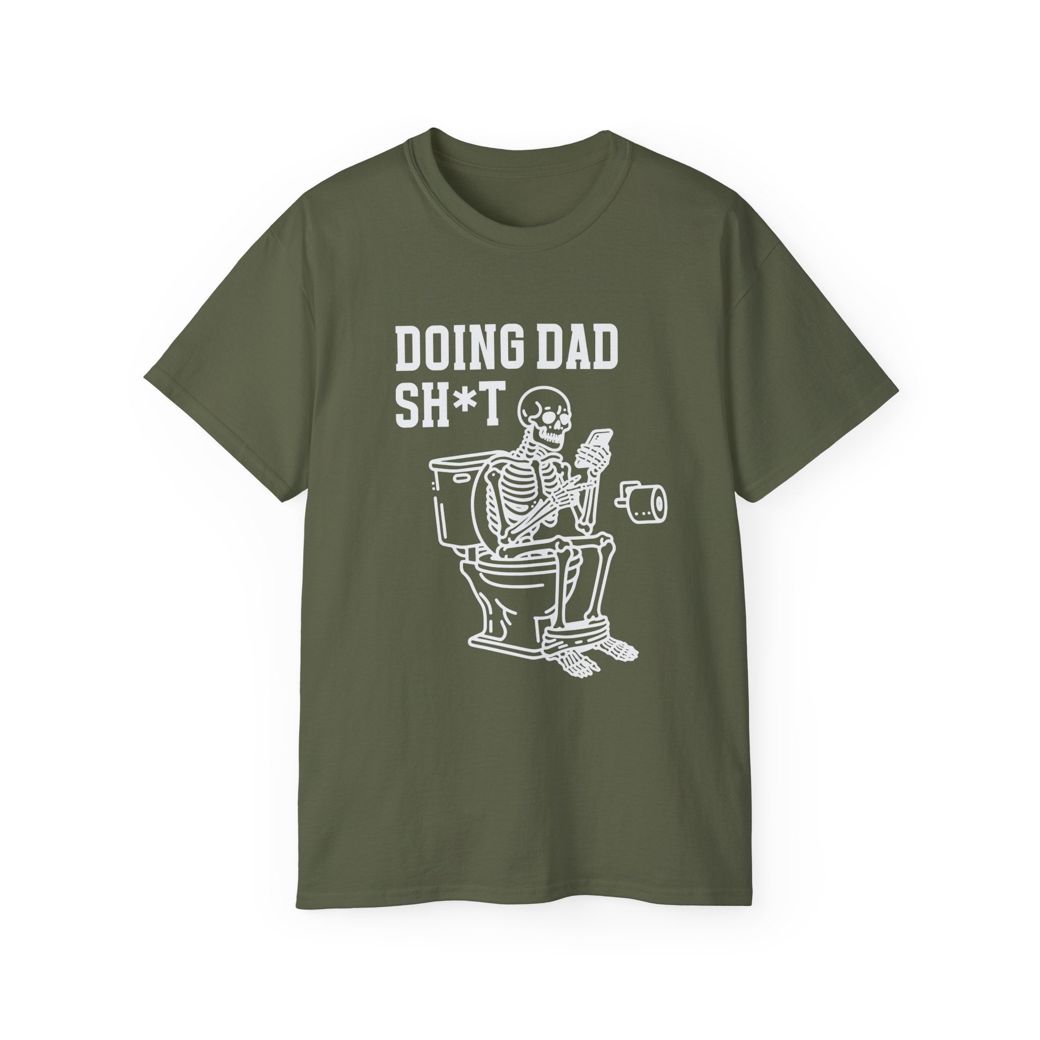 Funny 'Doing Dad Sh*t' T-Shirt - Skeleton Toilet Dad Humor Tee