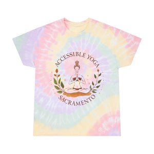 Accessible Yoga Spiral Tie-Dye Tee — Sacramento Meditation Graphic T-Shirt