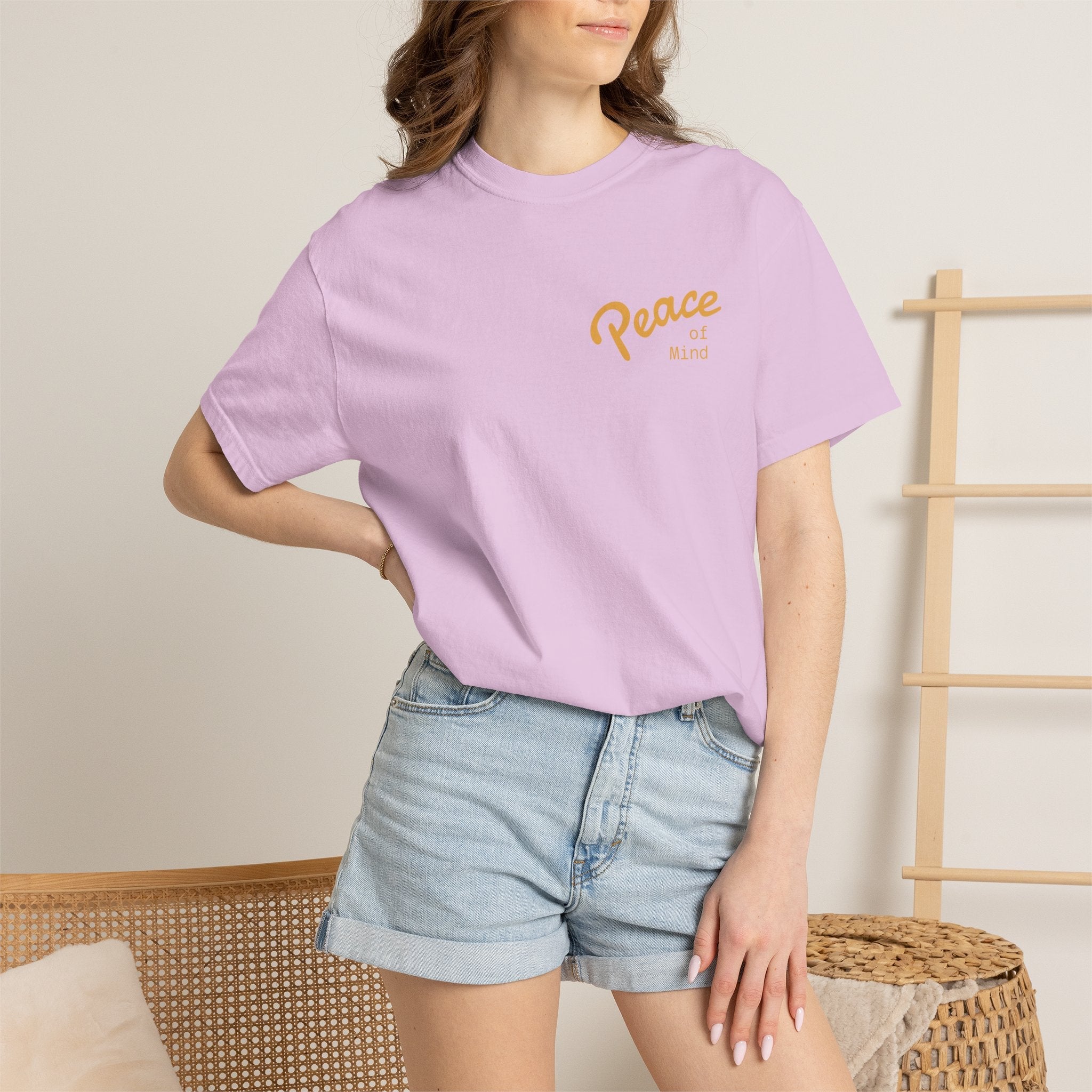 Peace Vibes Tee — "Peace" Chest + Keep Your Mind Happy Back Graphic T-Shirt