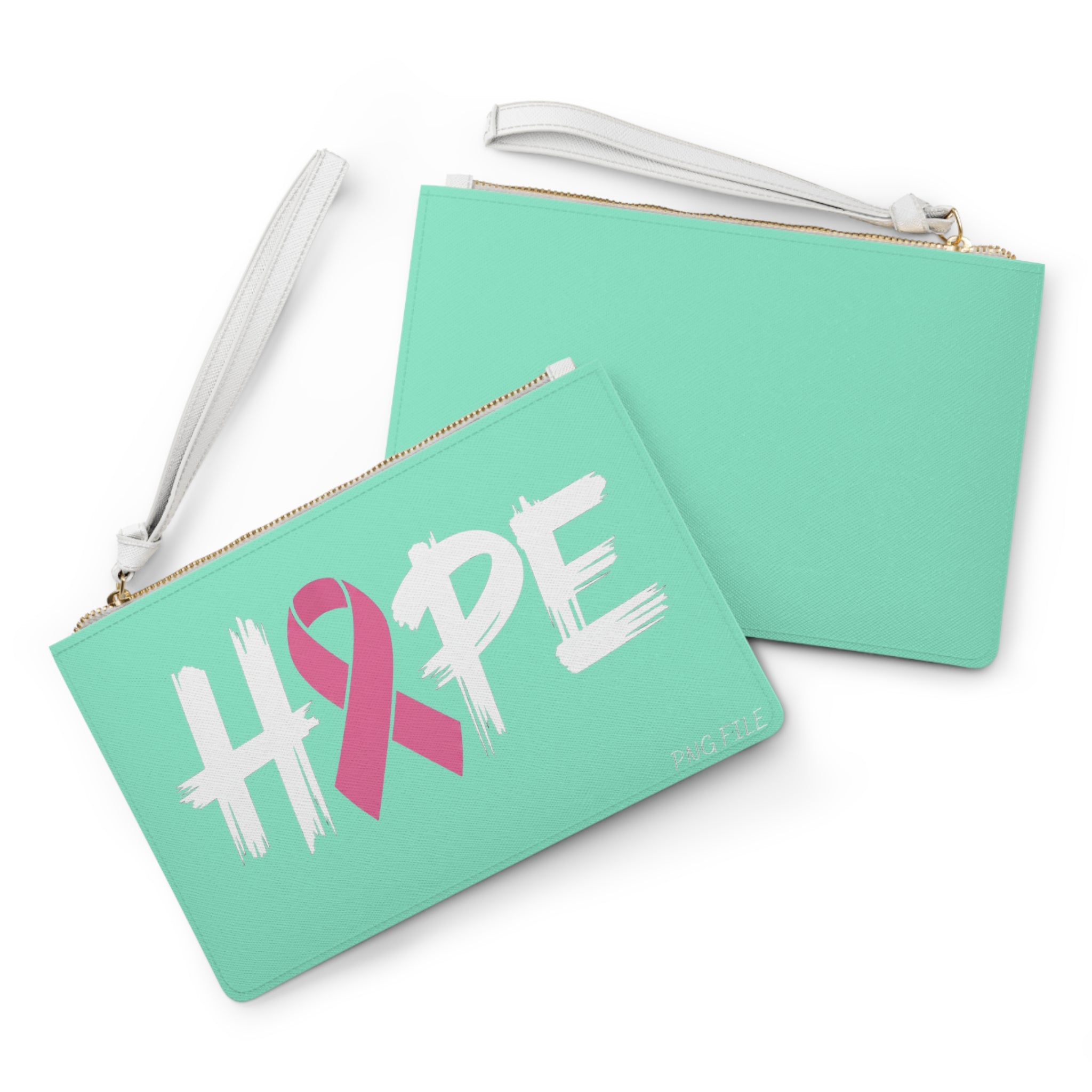 Hope Ribbon Clutch Bag – Pink Breast Cancer Awareness Wristlet