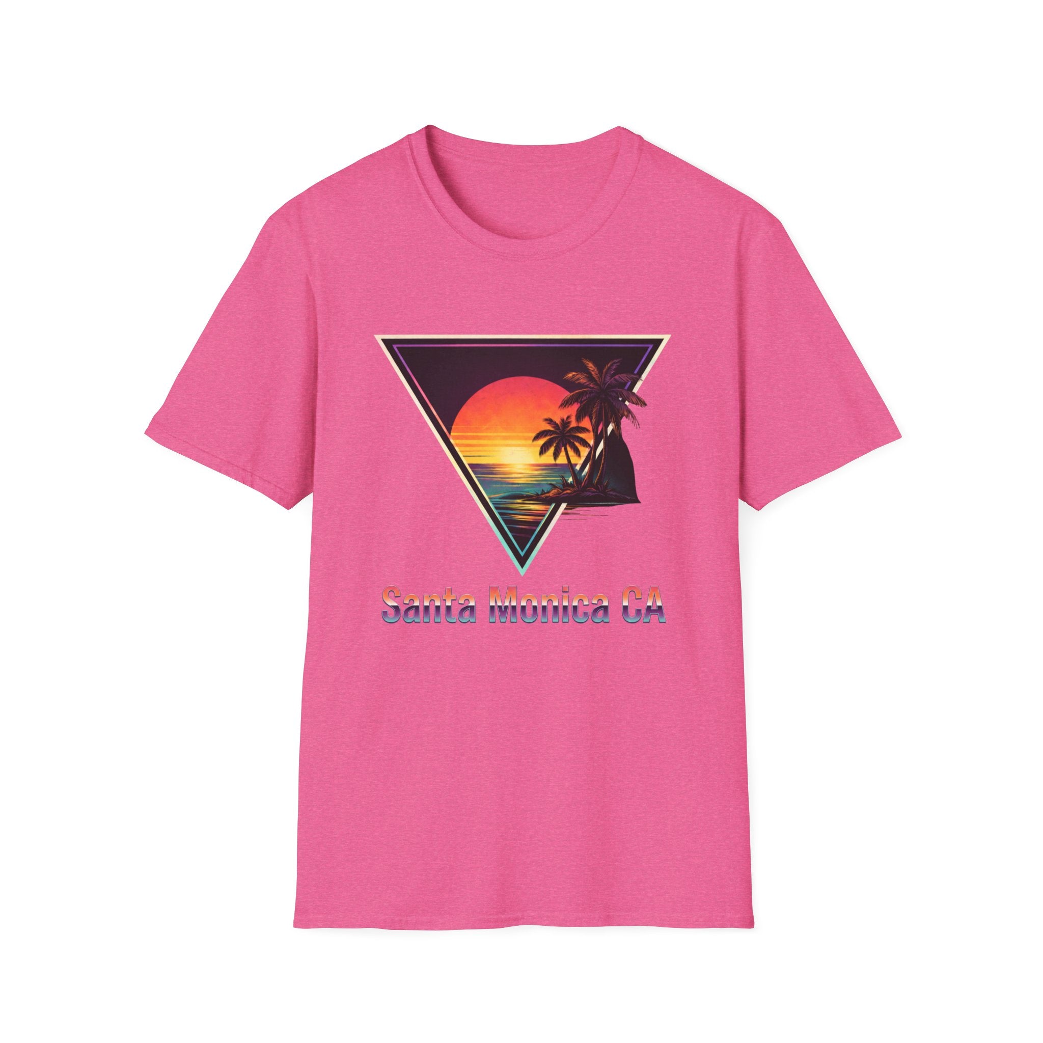 Santa Monica Sunset T-Shirt – Retro Triangle Palm Beach Tee