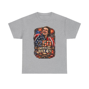 July 4th 250 Years Patriotic T-Shirt — American Flag Fireworks Tee