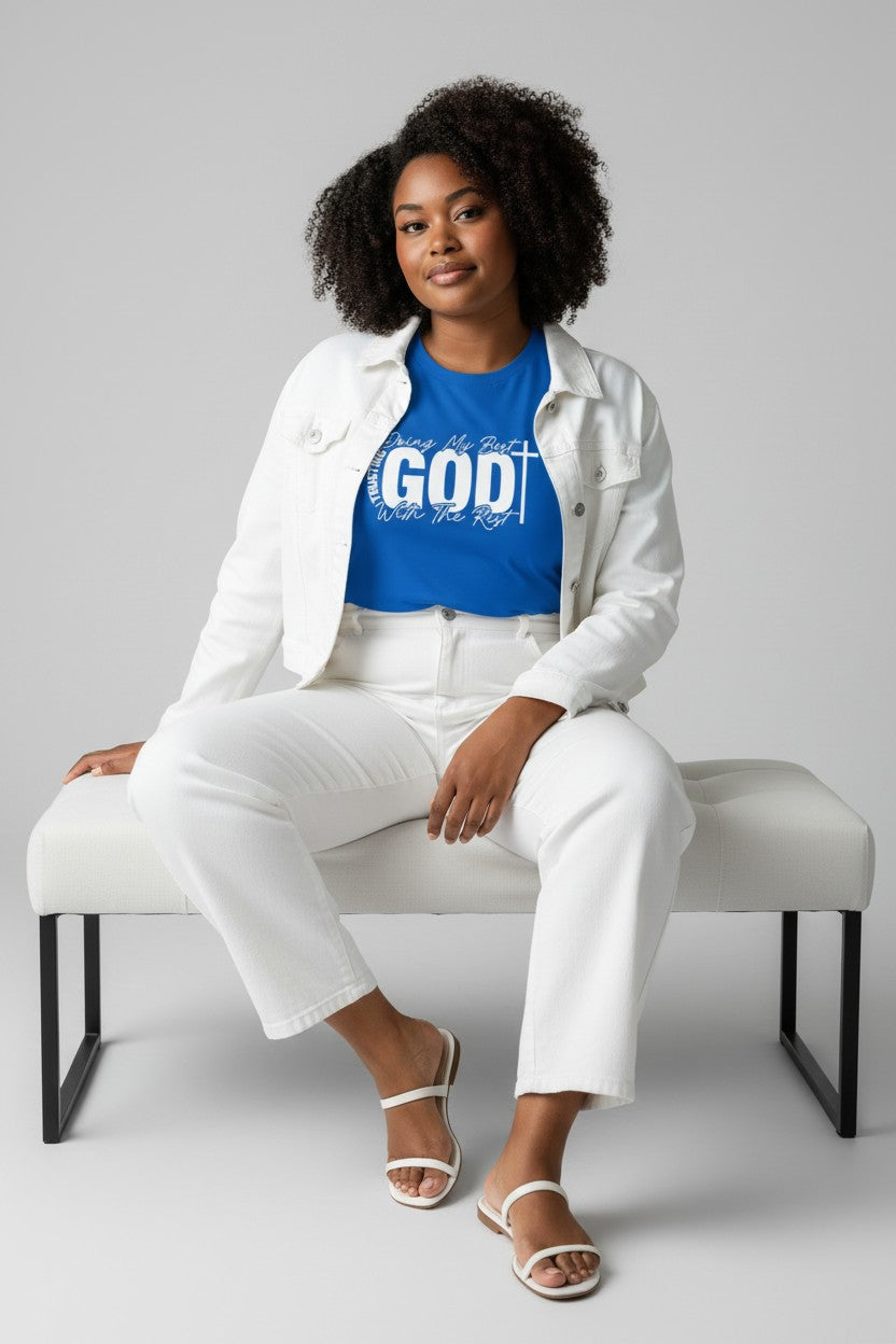 Faith T-Shirt — "Trusting God, Doing My Best" Christian Graphic Tee