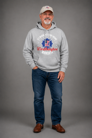 Minnesota Woodworkers Hoodie — "If It Weren't For My First Hobby" Patriotic Carpenter Sweatshirt