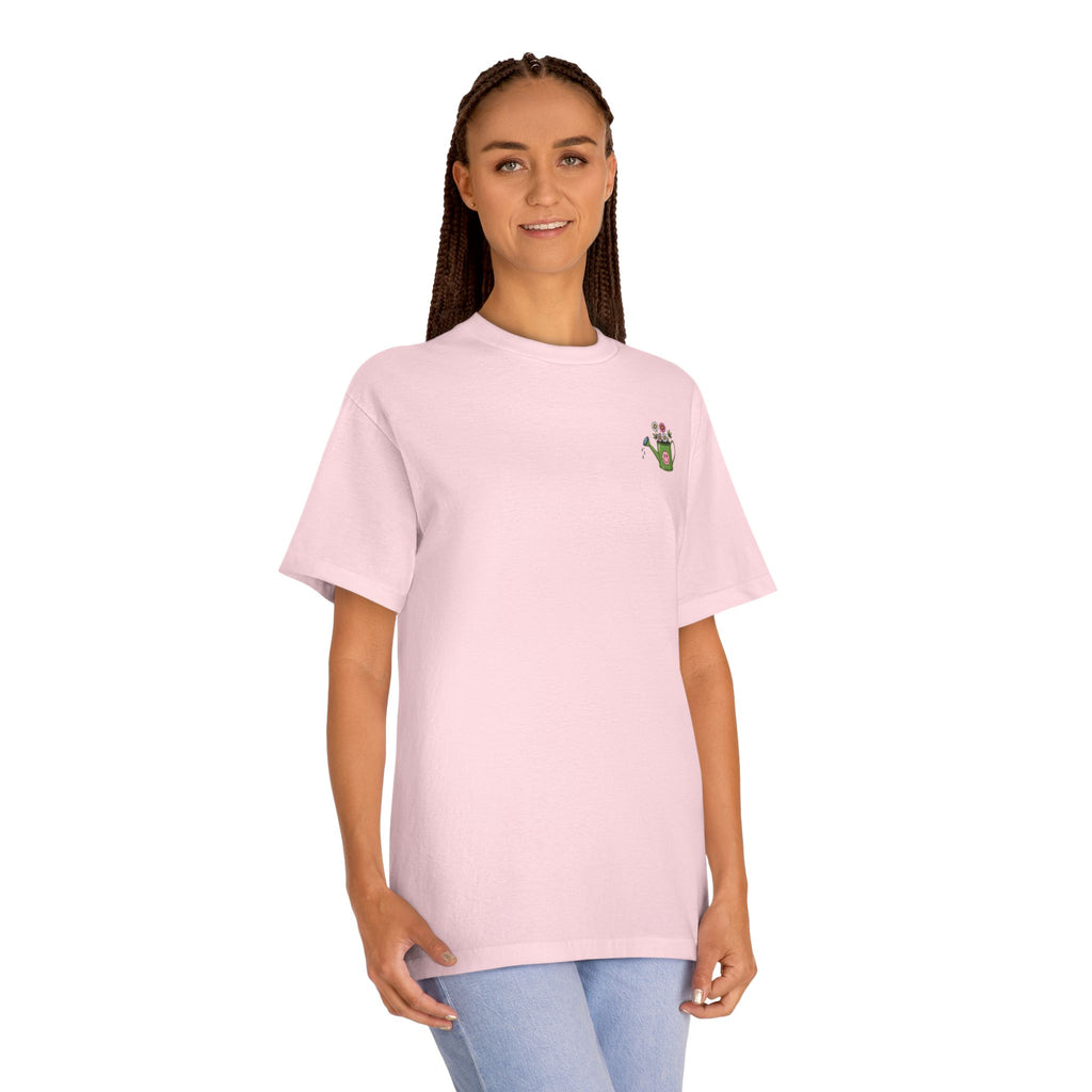 Plant Grow Tee – 'Plant Grow Good Seeds' Watering Can Flower T-Shirt