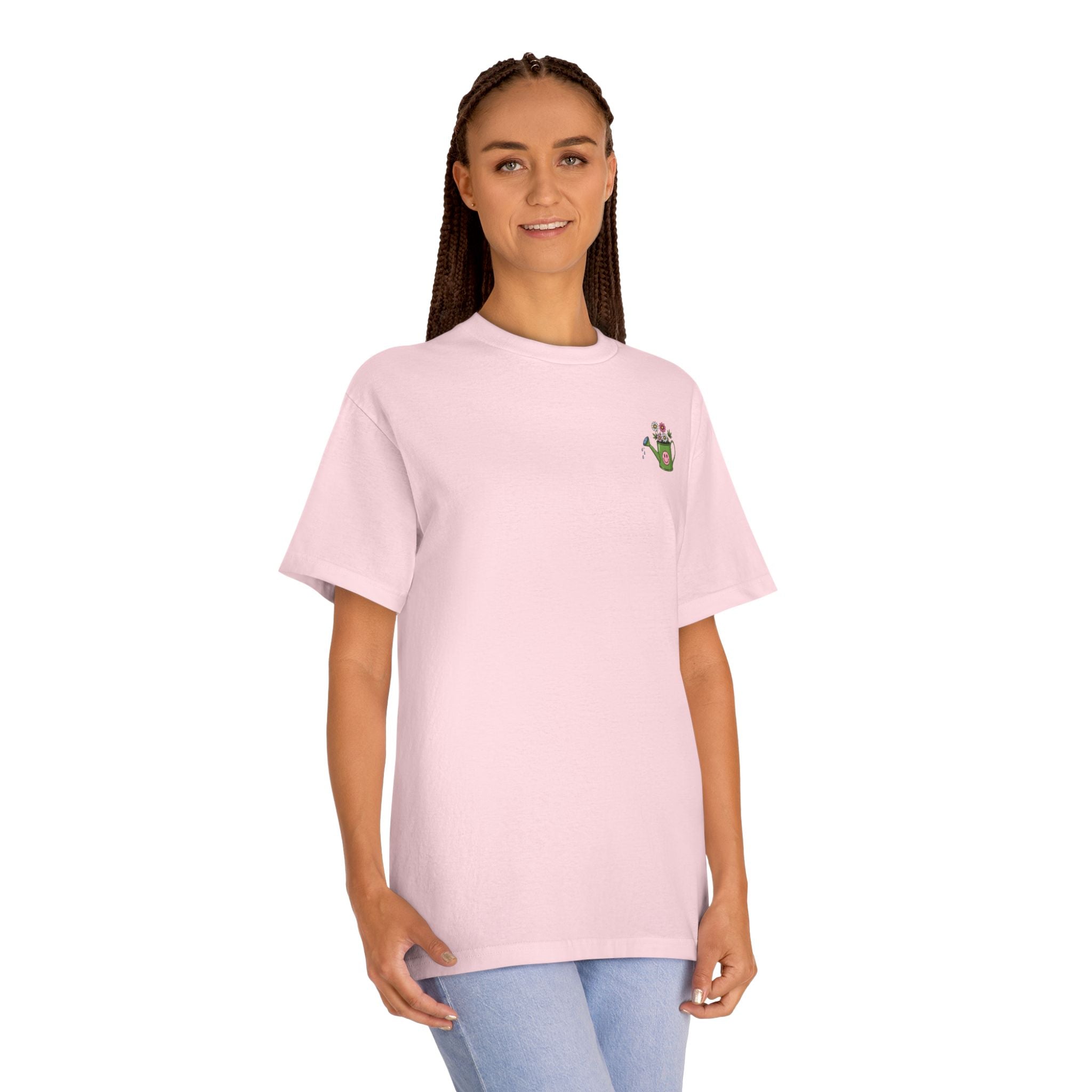 Plant Grow Tee – 'Plant Grow Good Seeds' Watering Can Flower T-Shirt