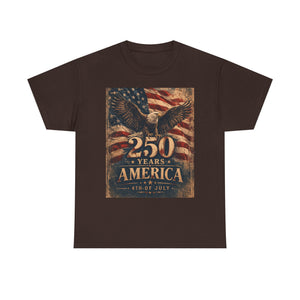 250 Years America T-Shirt – Vintage Eagle Flag 4th of July Tee
