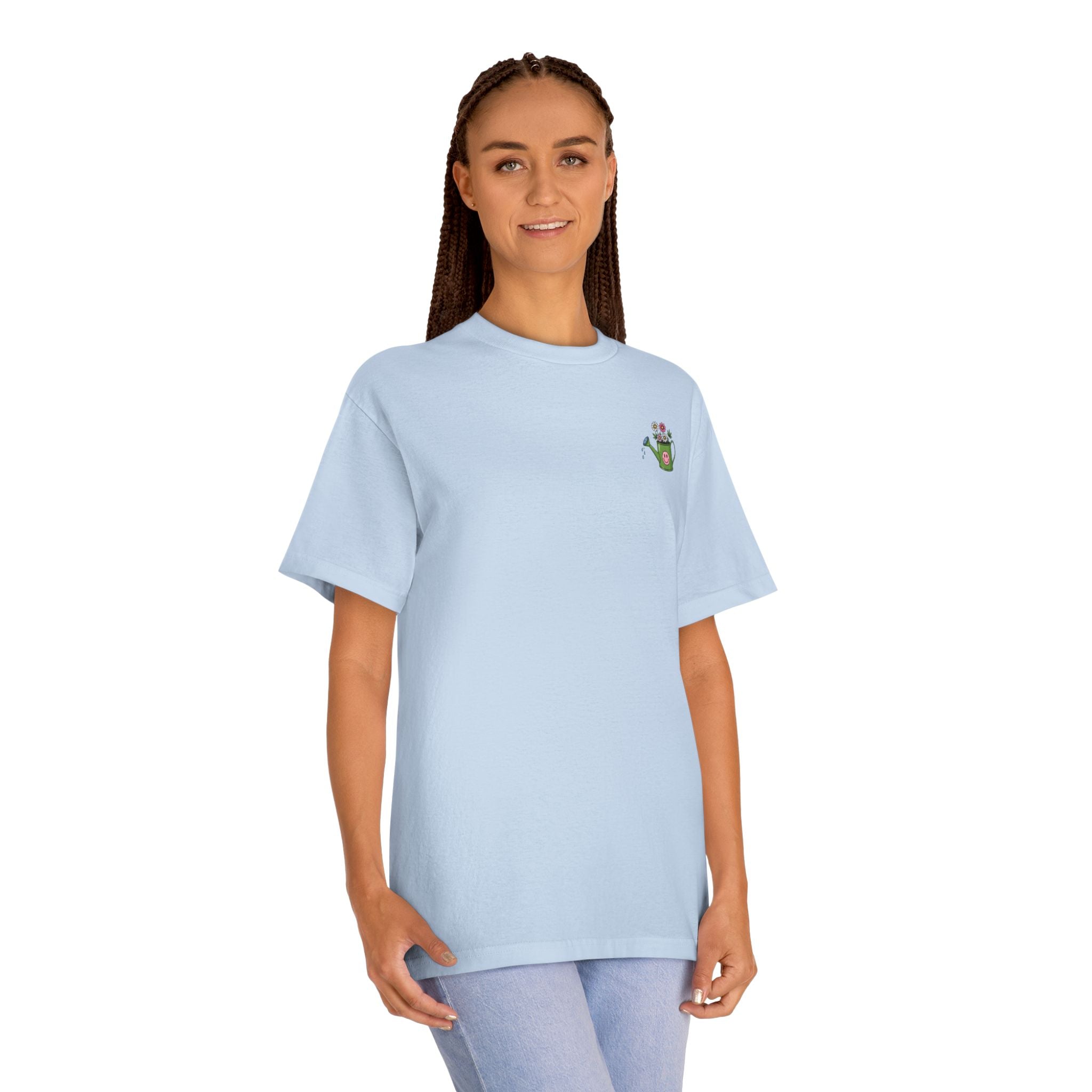 Plant Grow Tee – 'Plant Grow Good Seeds' Watering Can Flower T-Shirt