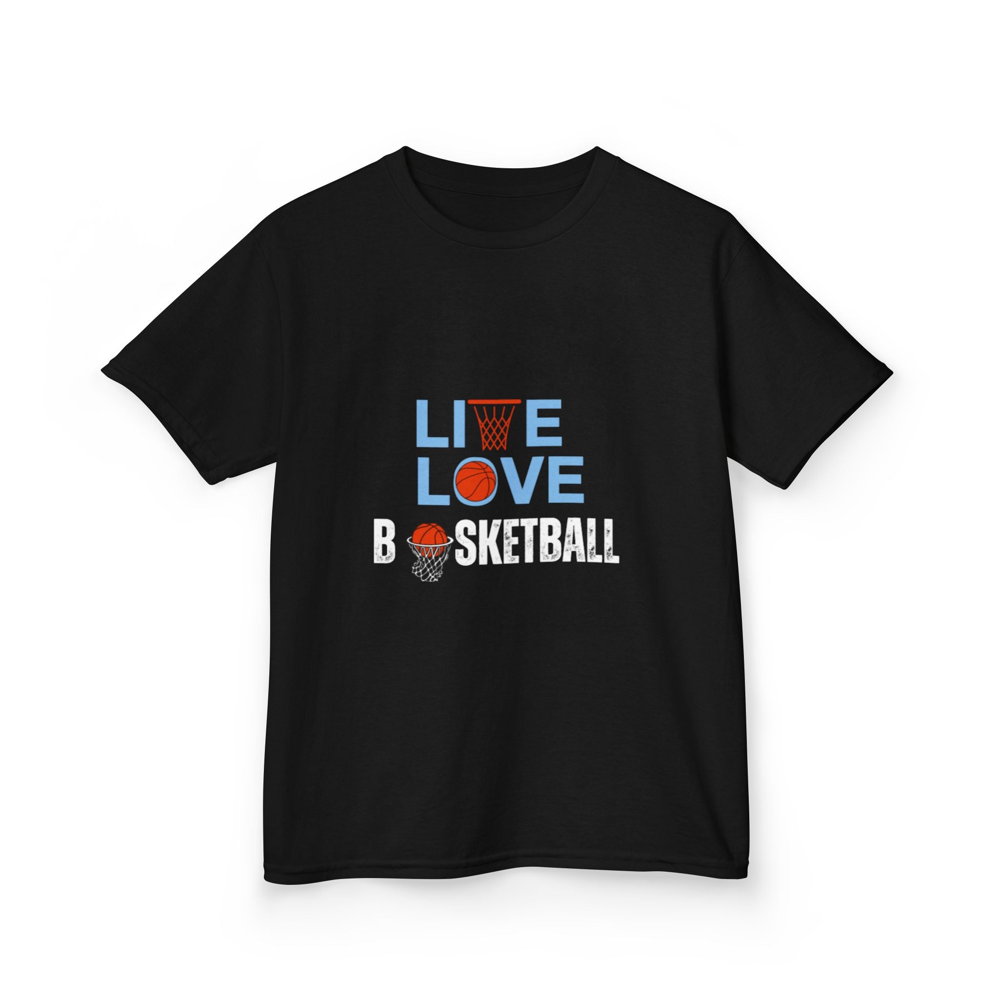 Kids Live Love Basketball T‑Shirt — 'Live Love' Basketball Graphic Tee for Young Players